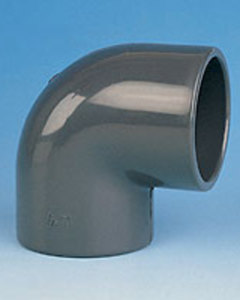 Elbow 90deg PVC 110mm 2x stick-on sleeve PN16